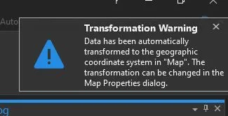 ArcGIS Pro warning dialog